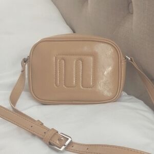 MANGO MNG Camel Signature M Logo Crossbody Sling Shoulder Bag